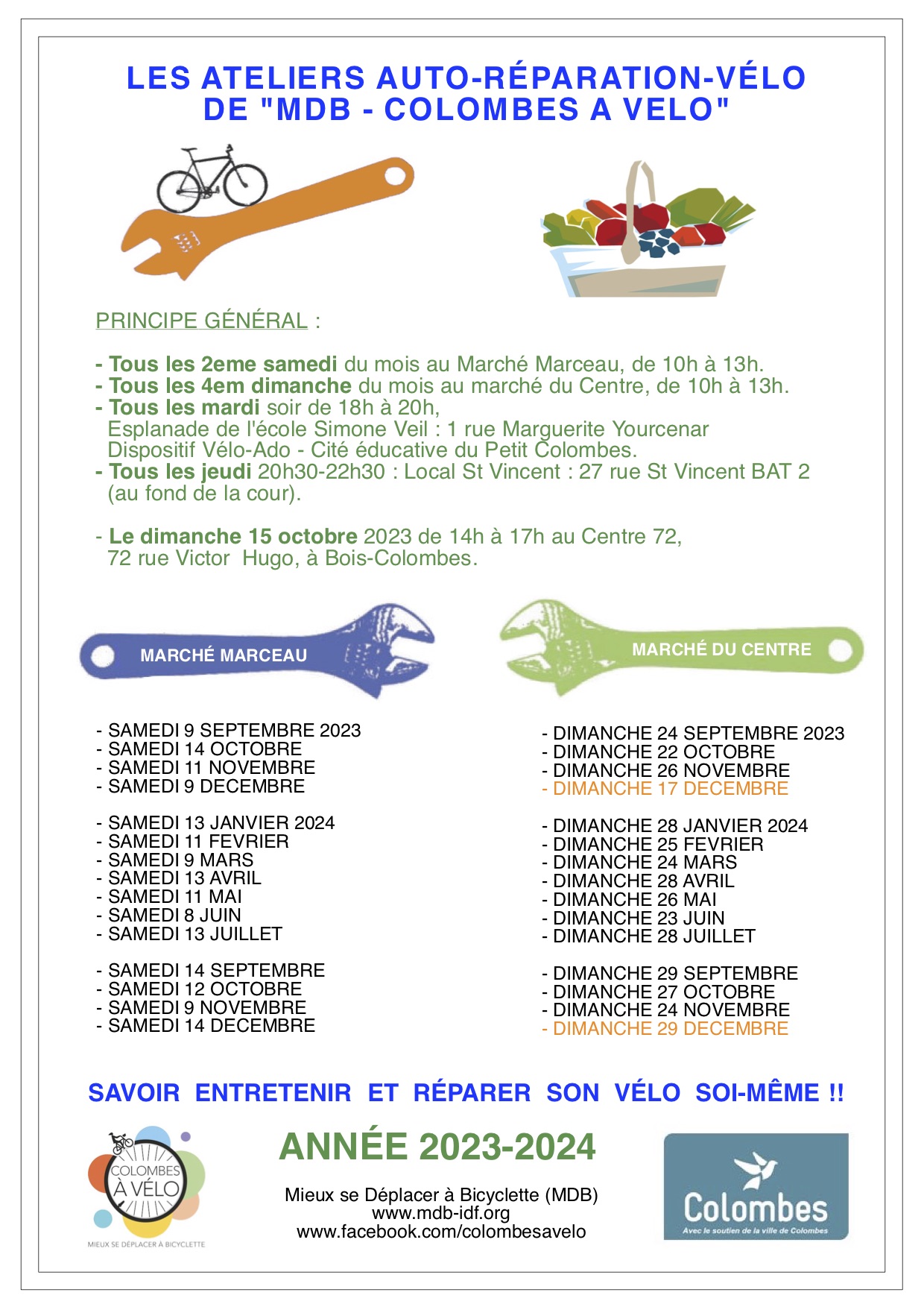 planning des ateliers